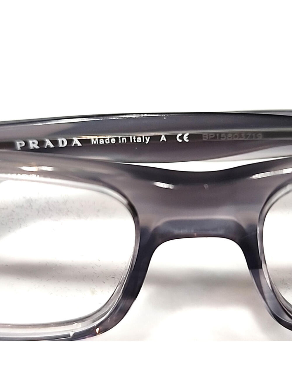 PRADA VPR02O EAJ-101 Gray Fade Rectangle Eyeglasses 53-16 140 Case Box Cloth - Picture 7 of 8